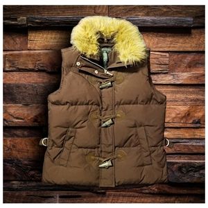 RALPH LAUREN PUFFER VEST W/ REMOVABLE FUR COLLAR- WOMEN'S SIZE X-SMALL